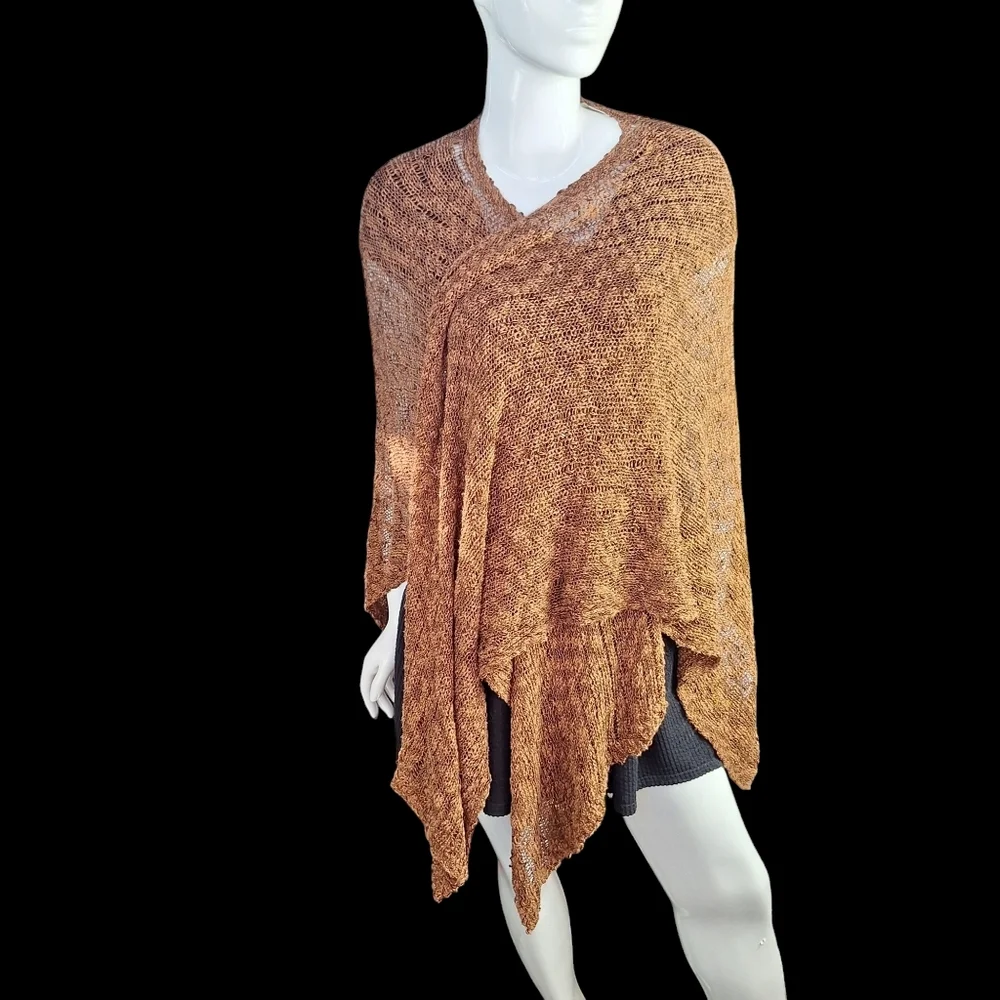 Cold Water Creek Open Front Sweater Cardigan Poncho Wrap Shawl Cape Cloak Sz O/S - Picture 7 of 15